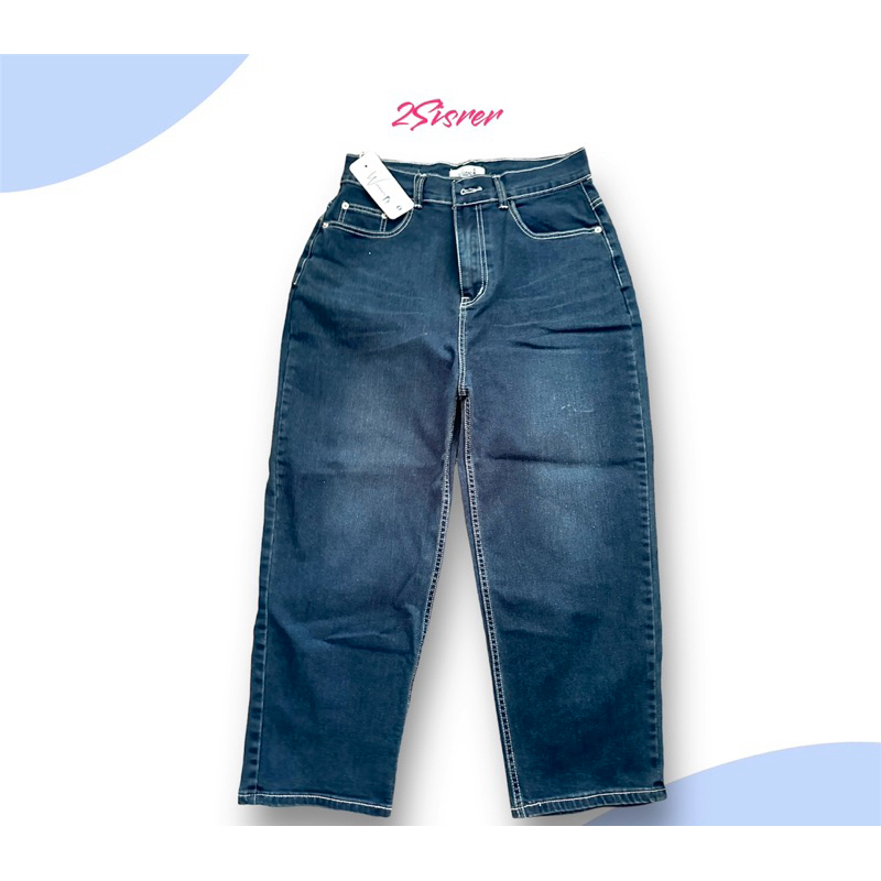 พร้อมส่ง🤎กางเกงยีนส์ สียีนส์เข้ม size XL wanwi