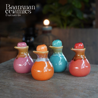 Baansuanceramic ขวดออย เซรามิค ขวดใส่น้ำมันนวดสปา ขวดเอนกประ…