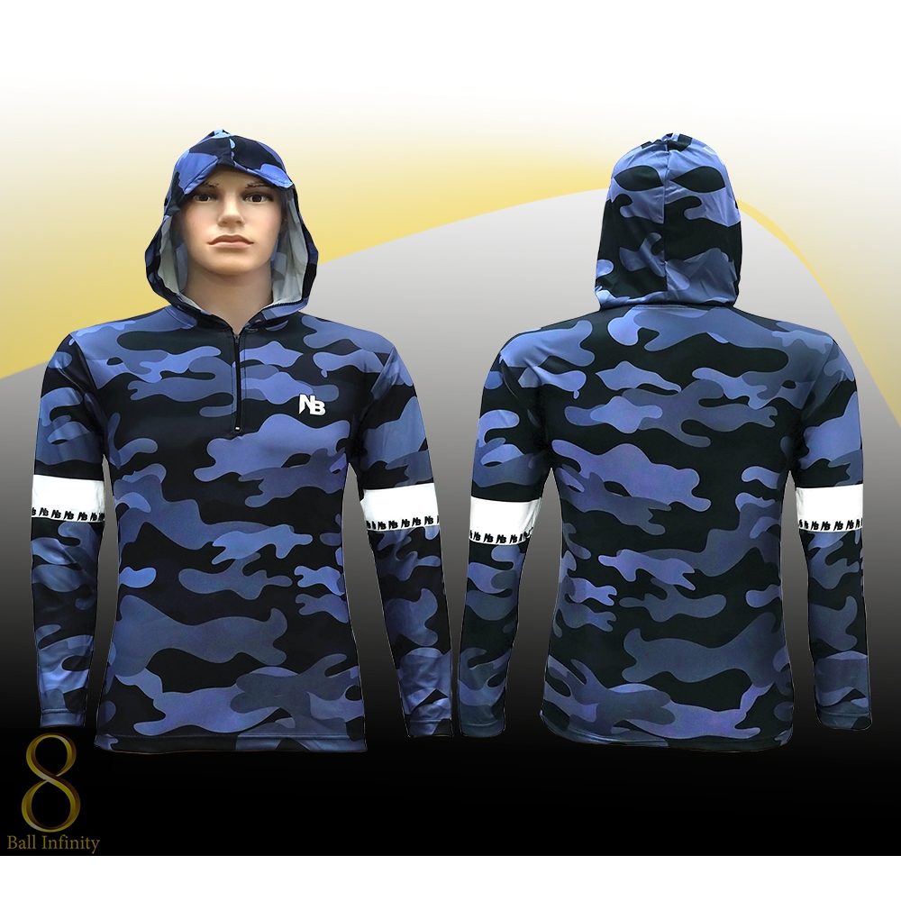 Jเสื้อตกปลา NB Fishing ลายพรางเทาฟ้า กันแสง UV ผ้านิ่ม เบา ใส่สบาย ระบายอากาศดี(สินค้าพร้อมจัดส่ง)