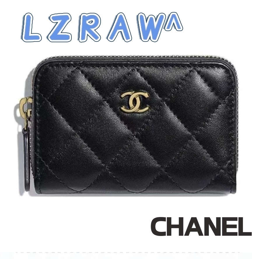 New  👜Chanel Chanel zipper lambskin coin purse card holder กระเป๋าสตางค์ผู้หญิง