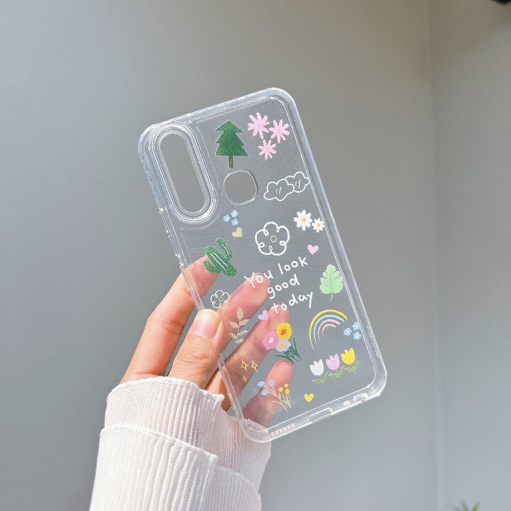 เคสใสนิ่ม ลายสกรีนการ์ตูน สำหรับ iPhone 14 pro max 11 15 12 13 OPPO A53 A58 A57 A18 A15 VIVO Y20 Y21 SAMSUNG A14 A23 A25