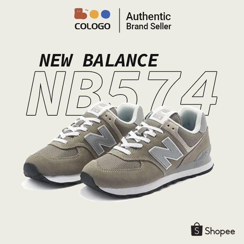 NEW BALANCE 574 NB574 new balance ML574EVG รองเท้าผ้าใบ GREY WHITE SILVER 💯