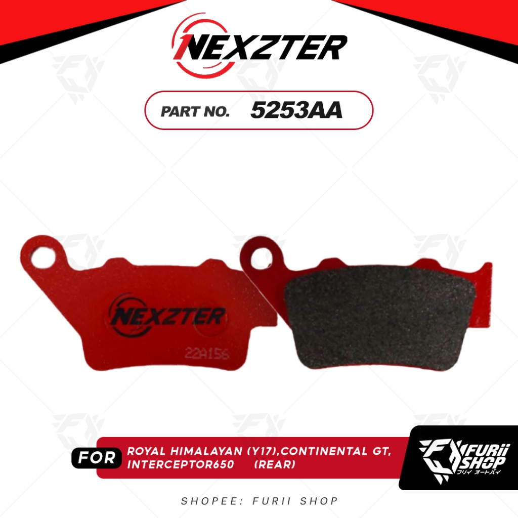 ผ้าเบรกหลัง NEXZTER 5253AA FOR ROYAL ENFIELD HIMALAYAN (Y17),Continental GT,Interceptor650