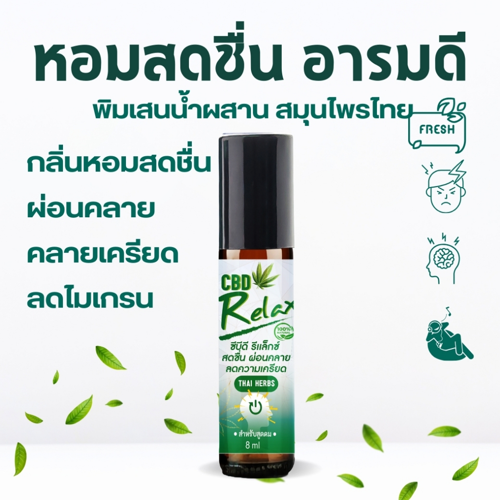 Massage oil ผ่อนคลาย เพิ่มความสดชื่น กลิ่นหอมเย็นสดชื่น ขนาด 8 ml