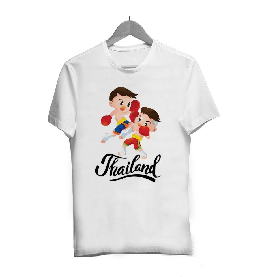 เสื้อยืดราคาถูก เสื้อยืดลายมวยไทย การ์ตูน