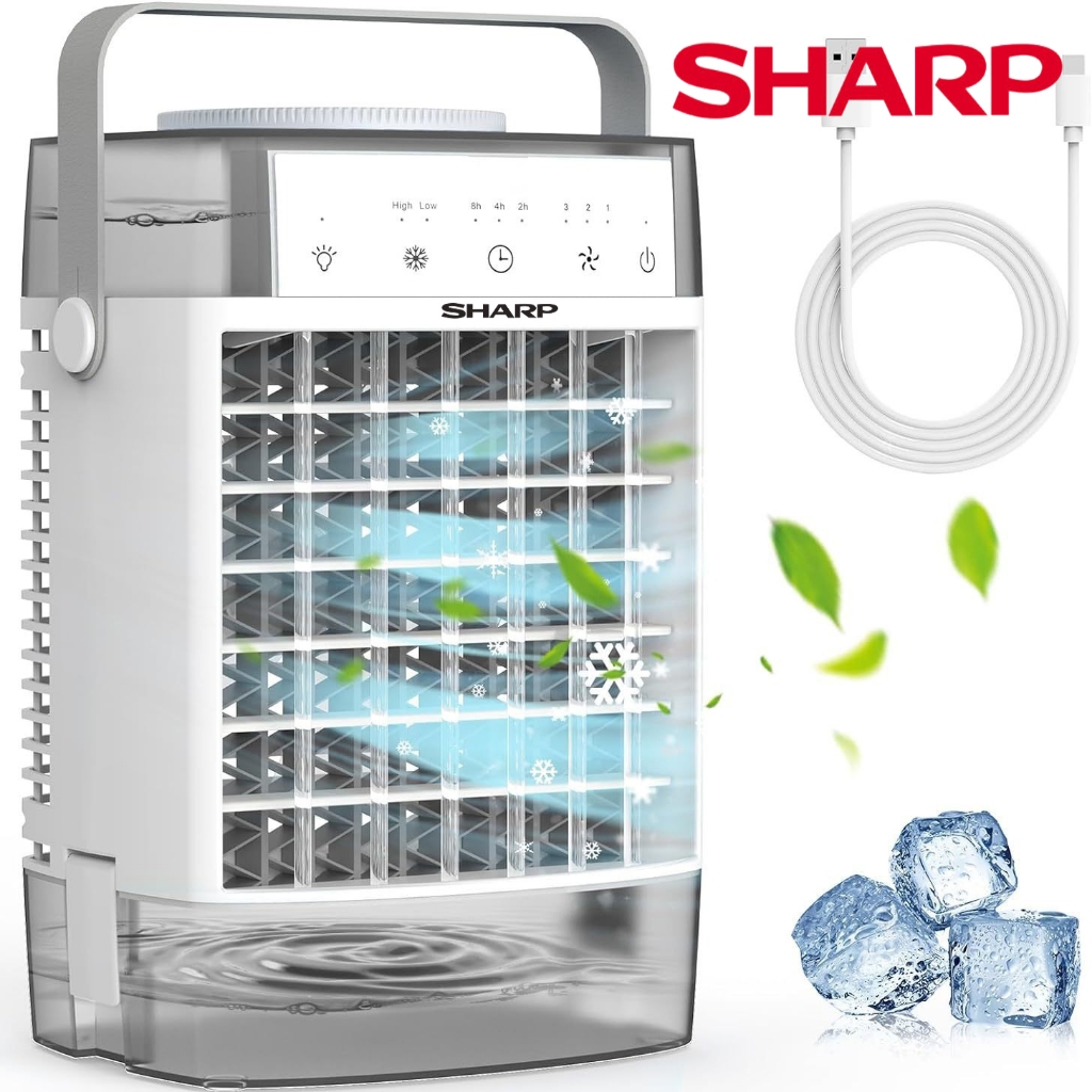 SHARP พัดลมไอเย็น พัดลมไอน้ำเย็น แอร์เคลื่อนที่ แอร์เครื่อนที่ พัดลมแอร์เย็น พัดลมไอเย็น 3 วินาทีเย็นอย่างเร็ว ลดลง10°Cแ