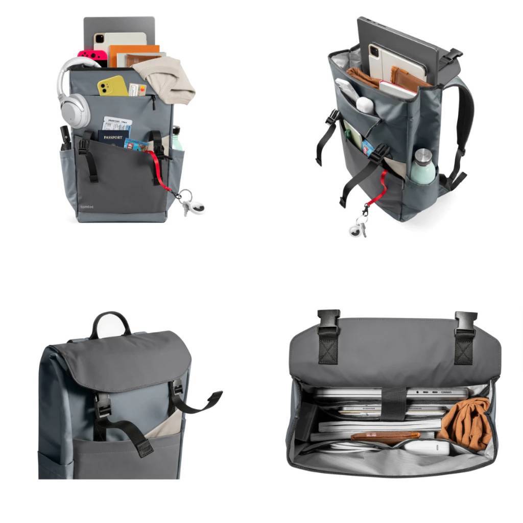 🇹🇭TOMTOC SLASH T64 LAPTOP BACKPACK 16" กระเป๋าเป้สะพายหลัง ดีไซน์โมเดิร์น ให้ลุคที่ทันสมัย ความจุกระเป๋าขนาด 18L