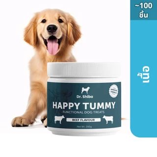 Dr. Shiba Happy Tummy - Dog Treats ขนมสุนัขช่วยระบบการย่อยอาหาร รสเป็ด/เนื้อ/แซลมอน 250 กรัม