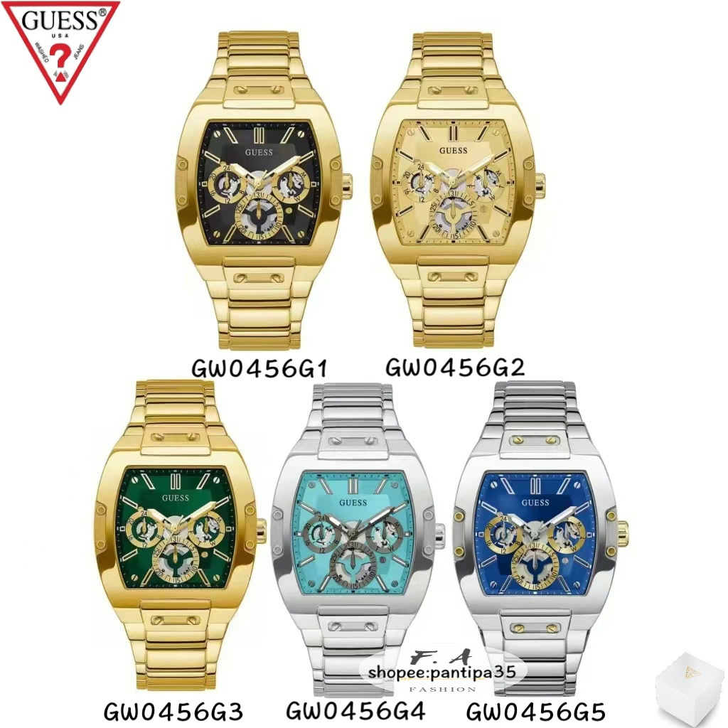 F.A Guess ของแท้100% นาฬิกาสําหรับผู้ชายในถังไวน์อเนกประสงค์ ความกว้าง：GW0456G1 GW0456G2 GW0456G3 GW0456G4 สาวสวย-43MM