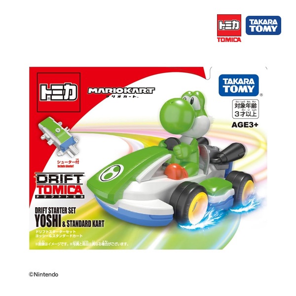 ● Takara Tomy โทมิก้า โมเดลรถ Tomica Mario Kart Drift Starter Set Yoshi
