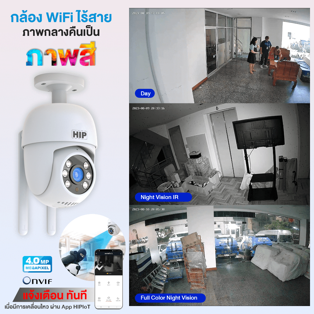 [ของแท้ประกัน 1 ปี] HIP กล้องวงจปิด รุ่น HS-SC416 Smart Camera รองรับ MicroSD และ Wi-Fi