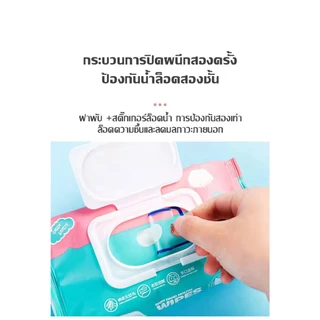 กระดาษเปียก ทิชชู่เปียกเด็ก กระดาษทิชชู่เปียก กระดาษเปียกทำความสะอาด ราคาถูก 80 แผ่น มีฝาปิด พร้อมส่ง