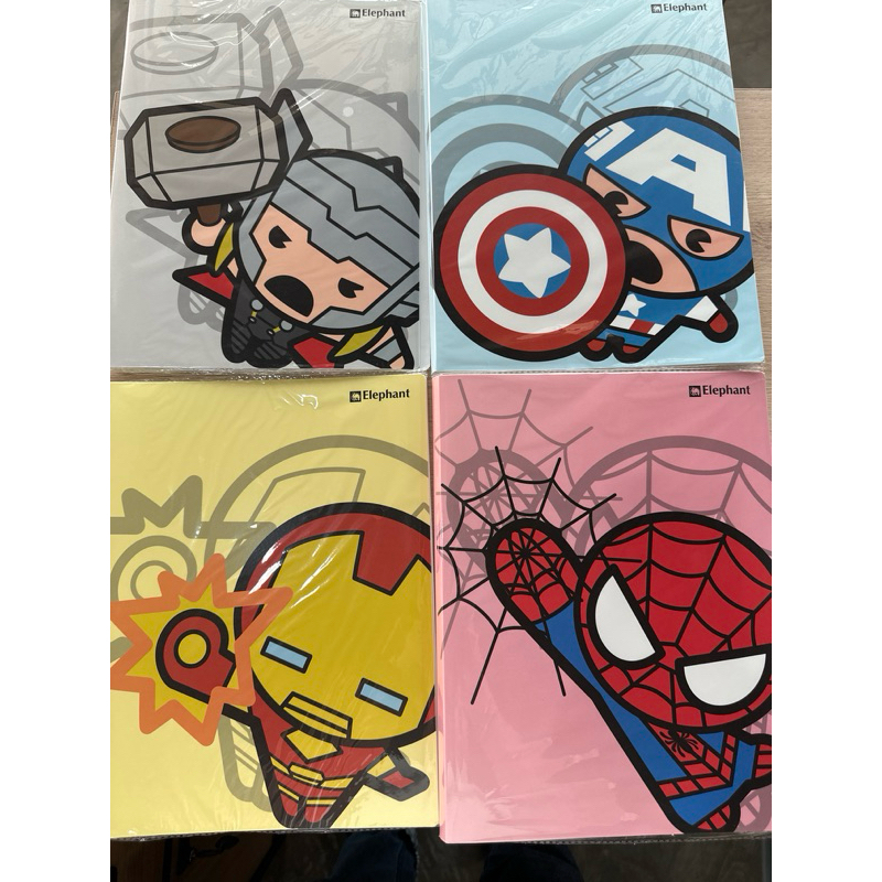 ซื้อ 1 แถม 1 แฟ้มสอด 20 ไส้ เพิ่มไส้ไม่ได้ ขนาด A4 ลาย MARVEL ตราช้าง คละลายคละสี
