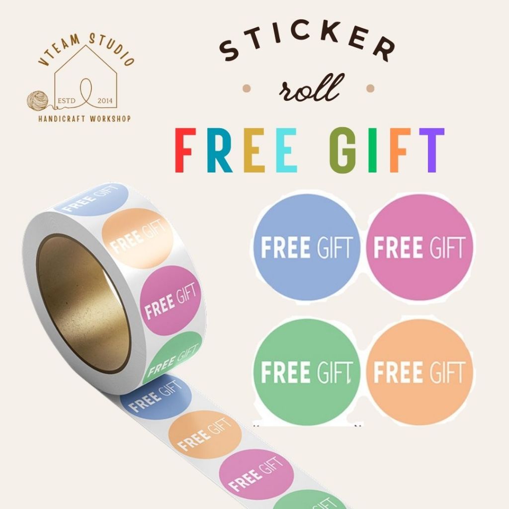 สติ๊กเกอร์ Free gift สีสดใส สติ๊กเกอร์ขอบคุณลูกค้า (500ดวง) A511