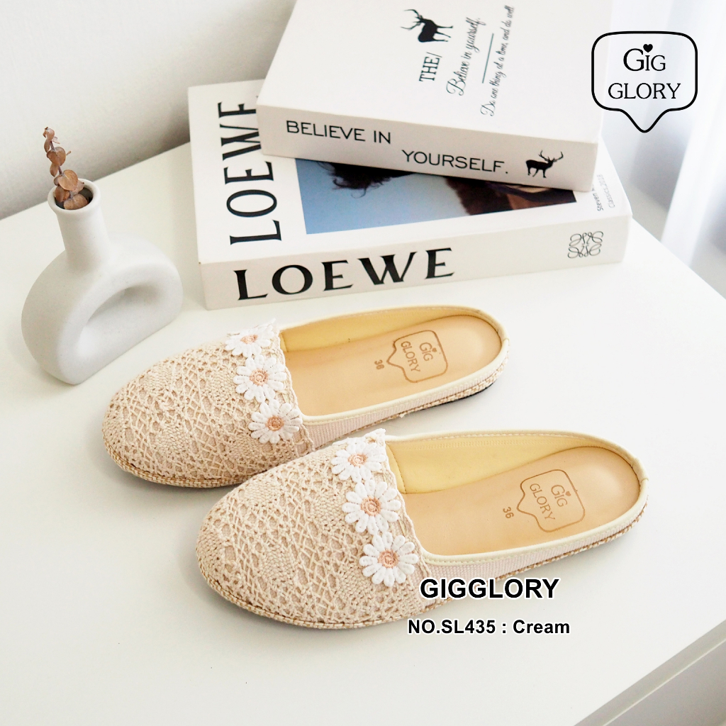 🌷 รองเท้าเปิดส้นลูกไม้ แบบน่ารัก (NO.SL415)