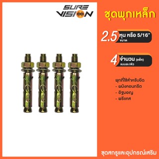 Sure Vision ชุดพุกเหล็ก ชุบรุ้งป้องกันสนิม ขนาด 5/16