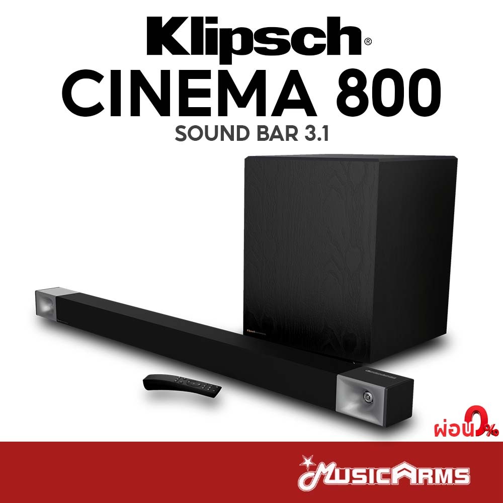 [ใส่โค้ดลดสูงสุด1000บ.] Klipsch Cinema 800 / Cinema 800 3.1 SoundBar Subwoofer ลำโพงซาวด์บาร์ รับประกันศูนย์ 1 ปี