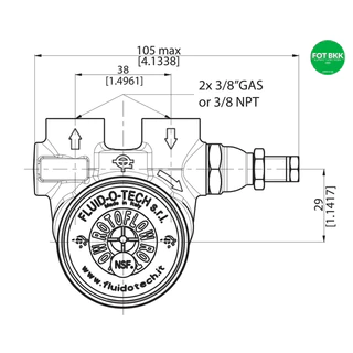 ปั๊มเครื่องชงกาแฟ Fluid-o-Tech s.r.l Italy ขนาด 200L/H (PA204) สำหรับ 3-4 หัวชง ปั้มเครื่องชงกาแฟ อะไหล่เครื่องชงกาแฟ