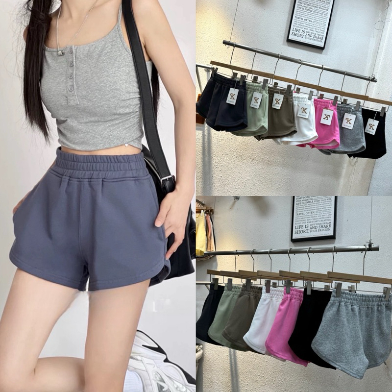 Gang_jeans#1010(K)กางเกงขาสั้น ผ้าวอมเกาหลี กางเกงเล่นสงกรานต์