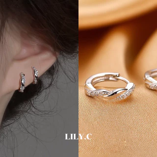 ✅พร้อมส่ง🔥 LILY.C ต่างหูห่วงเงิน S925 Sterling Silver Hoop Earrings