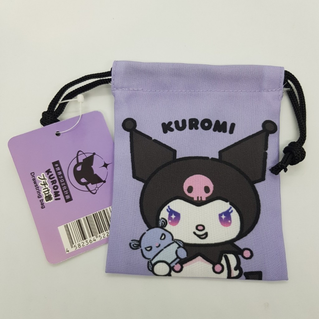 ถุงผ้าขนาดเล็ก (MiniBag) ลายคุโรมิ (Kuromi) ลิขสิทธิ์ ขนาด 9.5ซม.x12ซม. จากประเทศญี่ปุ่น