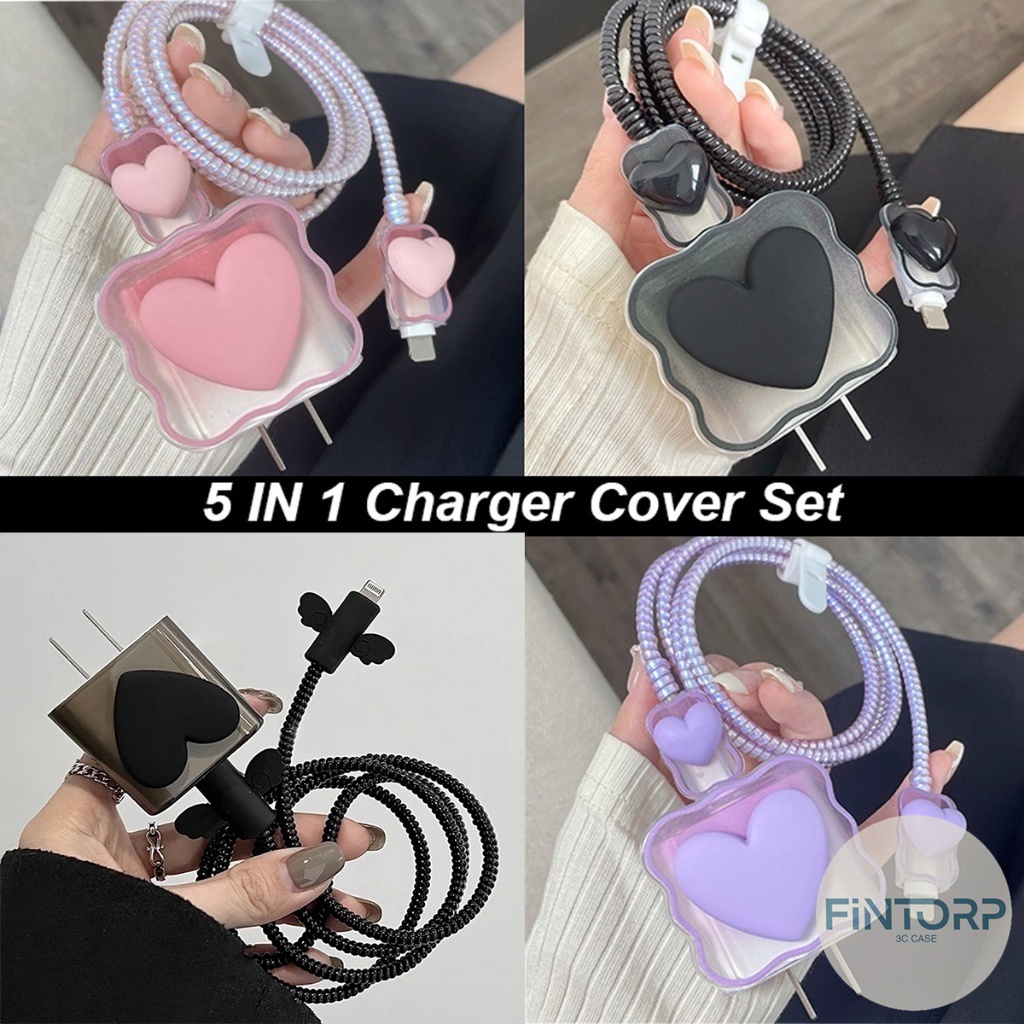 ฝาครอบสายเคเบิล PD USB C เคสป้องกันเครื่องชาร์จ สำหรับ iPhone 18W/20W Charger สายชาร์จป้องกันข้อมูลลวดวินเดอร์