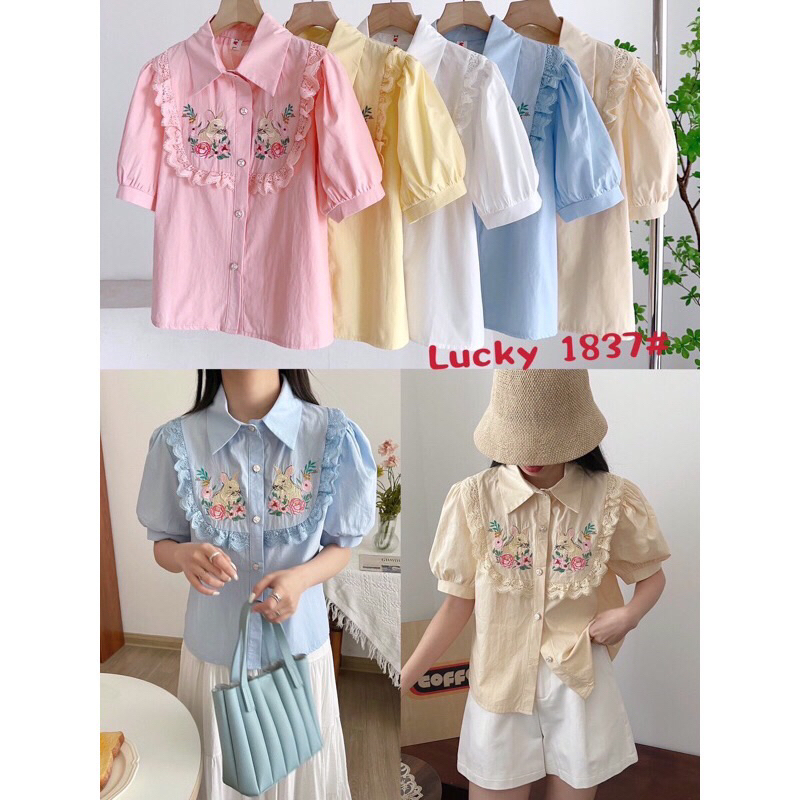 พร้อมส่ง มือ1/2 เสื้อคอบัวอก38 งานป้าย N.N/ploylada/Lucky