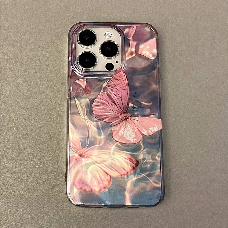 จัดส่ง24ชม iPhone 15 14 13 12 11 Pro max case for เคสไอโฟน15 บางเบาพกพาง่าย แฟชั่น ผีเสื้อ เรียบง่าย การชุบ case