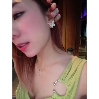 สร้อยคอสไตล์แฟชั่น จี้เพชร วัสดุสแตนเลสแท้ ไม่ลอก ไม่ดำ มาพร้อมอุปกรณ์ครบเซ็ต