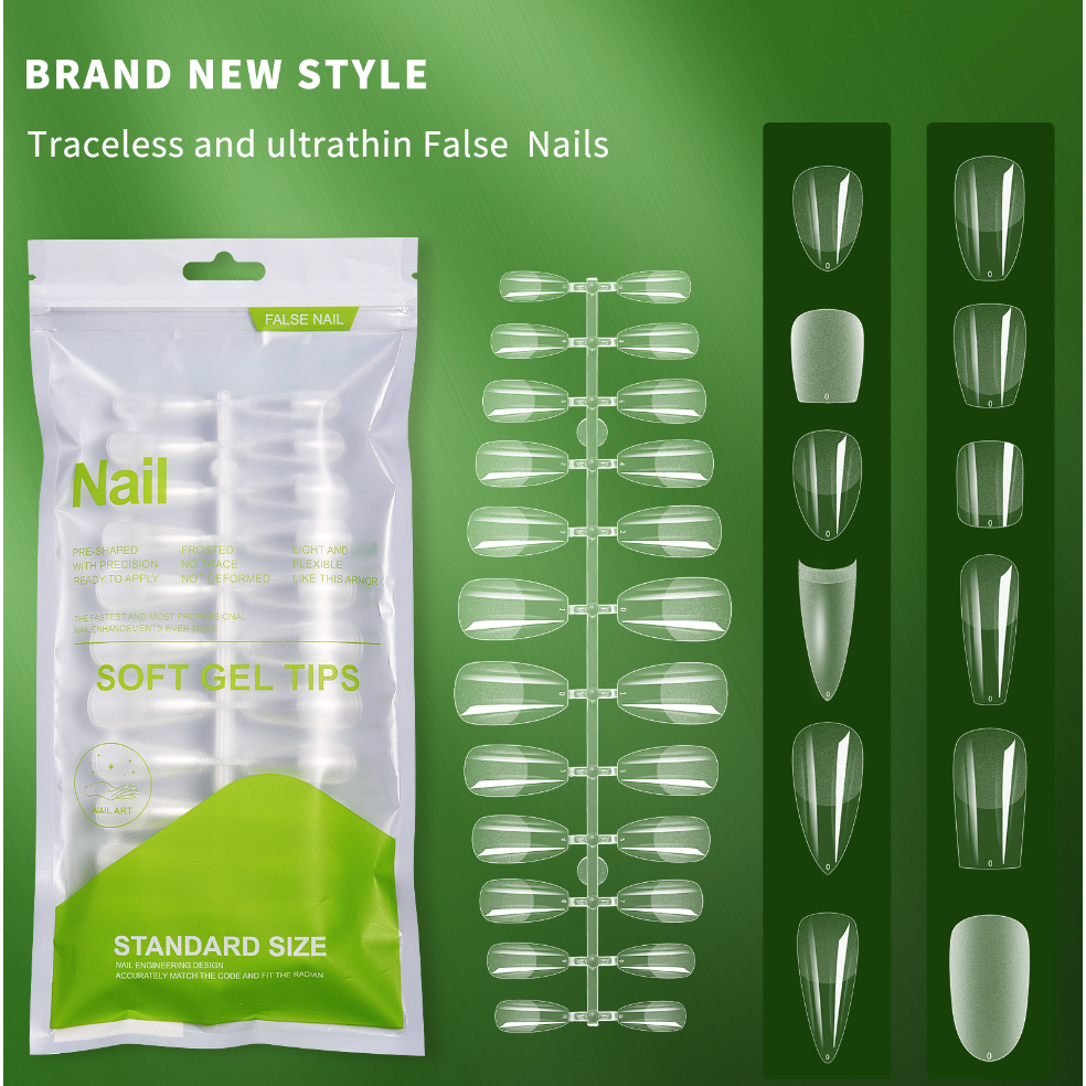 เล็บปลอม PVC อย่างดีมีความยืดหยุ่น ตะไบโคนแล้ว pvc green bag