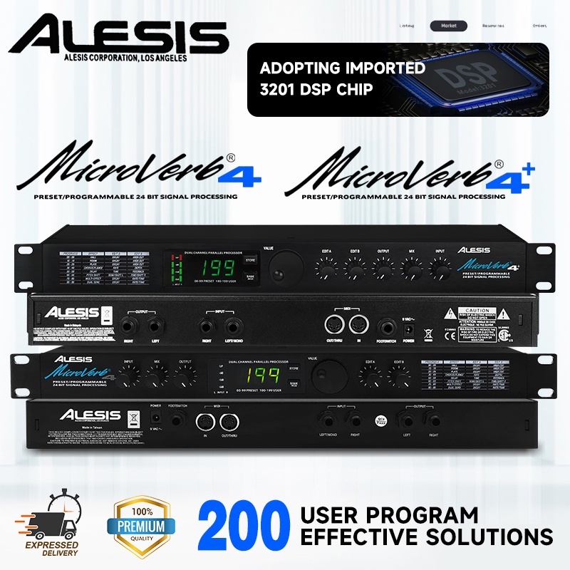 Alesis MicroVerb4 เครื่องปรับเอฟเฟคเสียงร้อง  เอฟเฟกต์ดิจิตอลเวที KTV ระดับมืออาชีพมีเอฟเฟกต์เสียงให้เลือกมากกว่า 100 แบ