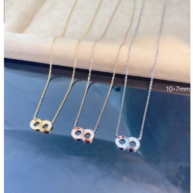 สินค้าใหม่ เครื่องประดับ สร้อยคองานจี้เล็กงานเพชร สร้อยใส่ไม่ดำงานสแตนเลสแท้ จี้เลขใน