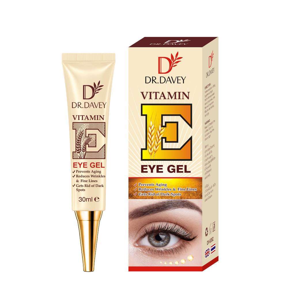 Sale*1แถม1*แท้100% DR.DAVEY Vitamin E Eye Gelเจลลดขอบตาดำ คล้ำบวมใต้ตา ช่วยกระชับรอยตีนกาถุงใต้ตา เติมเต็มริ้วรอยร่องลึก