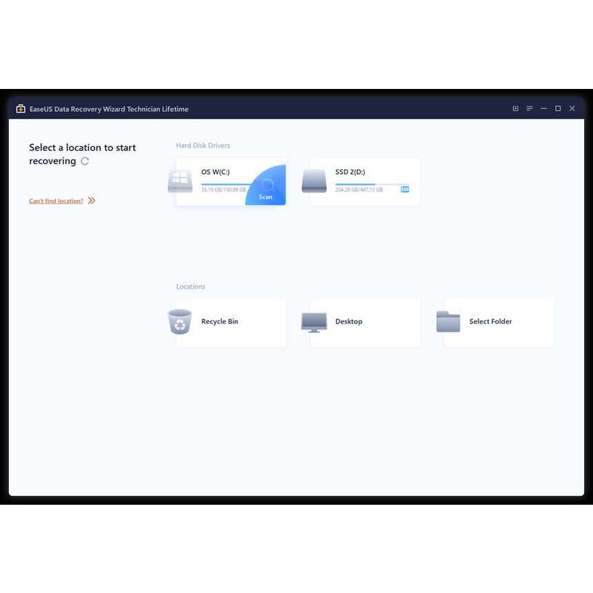EaseUS Data Recovery Wizard โปรแกรมกู้ข้อมูล