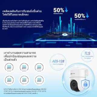 Ezviz รุ่น H8C คมชัด 2 ล้าน ตรวจจับด้วย AI กันน้ำกันฝุ่น หมุนได้ บันทึกเสียงได้ H265 ประกันสินค้า2ปี
