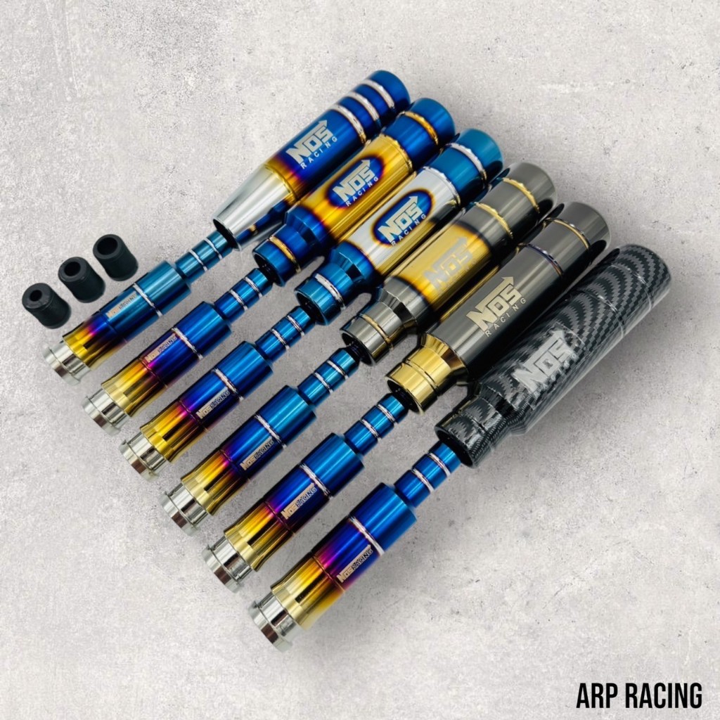 หัวเกียร์ NOS  RACING ไทเท ยาว 13 cm. + ด้ามต่อไทเท ขนาด 13 cm. รวมกันยาว ประมาณ 23 cm. (เซ็ทคู่)