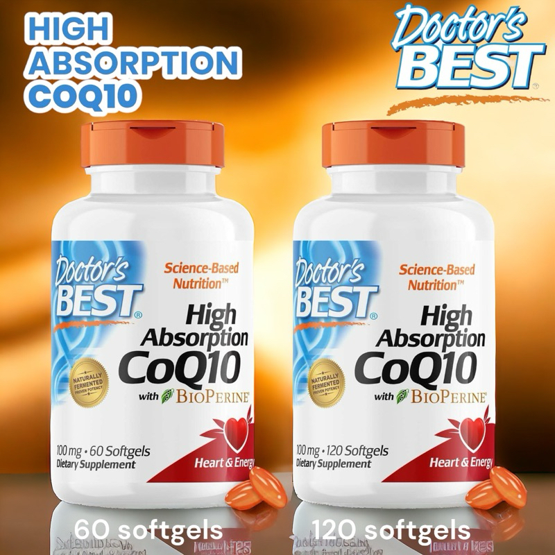 พร้อมส่ง (มีโค้ดลด) CoQ10 เม็ดซอฟเจล Doctor's Best, High Absorption CoQ10 with BioPerine, 100 mg, CoEnzymeQ10, Co Q10