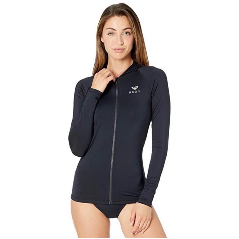 เสื้อว่ายน้ำแขนยาว Rashguard ซิบหน้า
