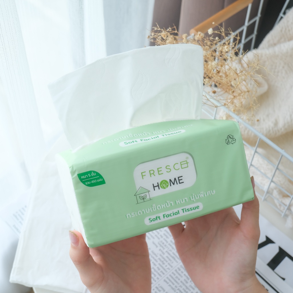 [แพ็ค10ห่อ] Frescohome กระดาษทิชชู่  เช็ดหน้าได้ ทิชชู่ ห่อเขียว หนา5ชั้น แบบนุ่มพิเศษ ไม่เป็นขุย - รูปที่ 3