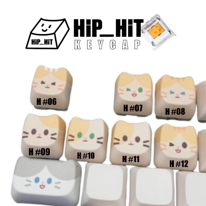 KEYCAP ปุ่มกดคีย์แคป ลายหน้าแมว ตกแต่งคีย์บอร์ด  มีลายละ1-2ชิ้น