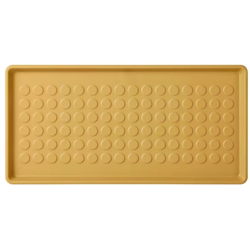 IKEA BAGGMUCK บักก์มุคถาดวางรองเท้า, ใน/นอกอาคาร/เหลืองเข้ม, 71x35 ซม.