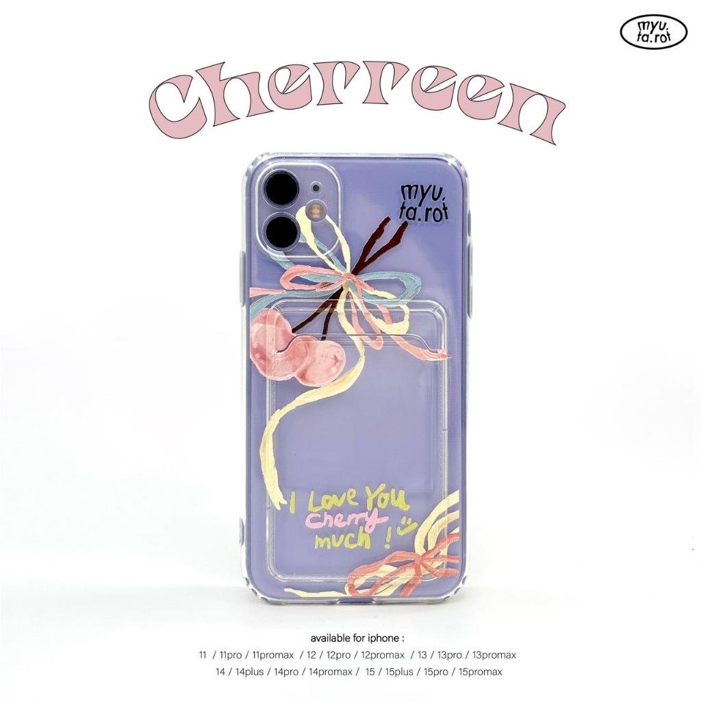myutarot เคสมือถือใส่บัตร สำหรับไอโฟน ลาย Cherreen เคสมือถือ เคสใส่การ์ด เคสน่ารัก