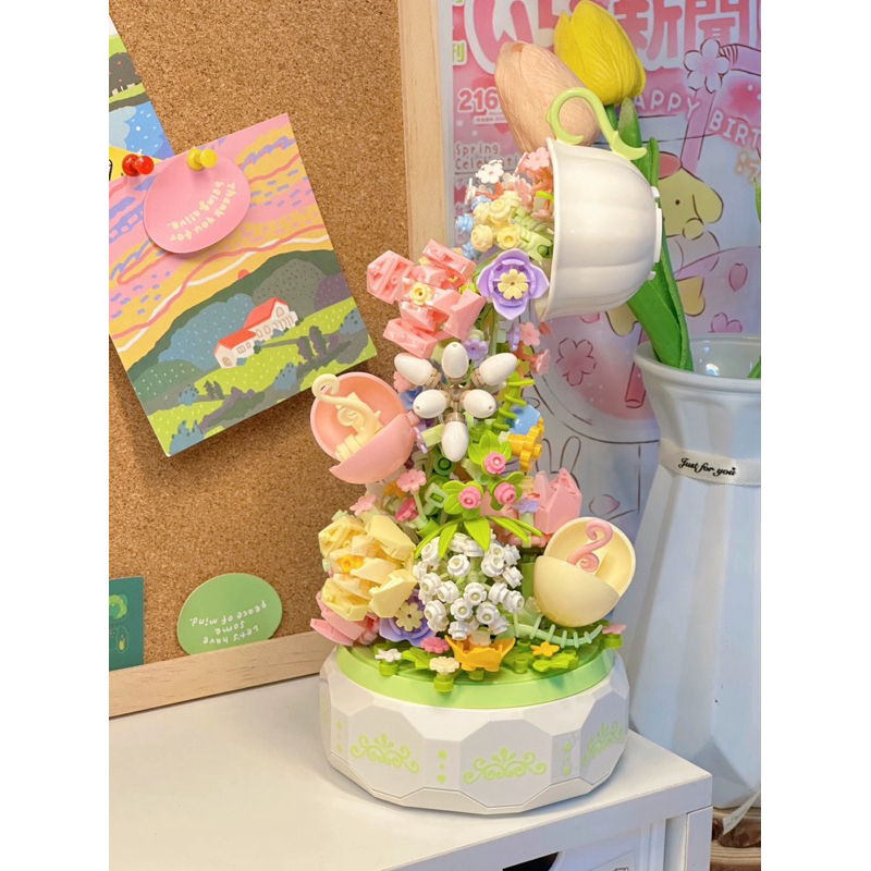 กล่องดนตรีลาย Lego ดอกไม้สวยมากเป็นดอกไม้และมีทั้งปราสาทดิสนีย์