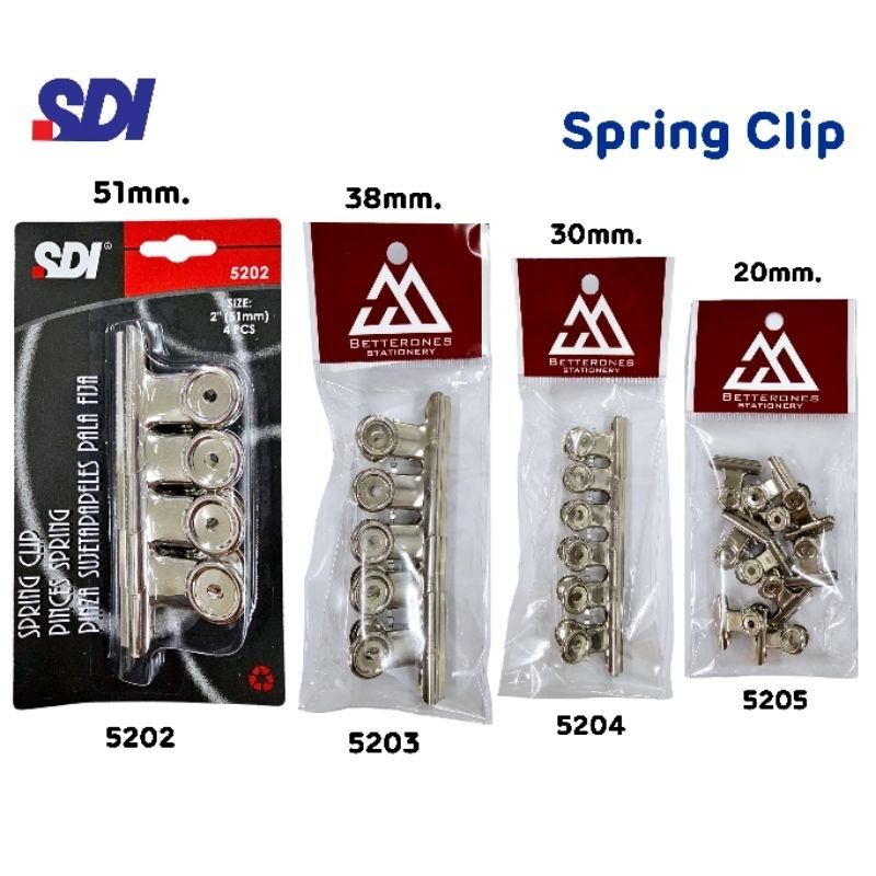 SDI สปริงคลิป Spring Clip No.5202, 5203, 5204 และ 5205 ผลิตจากโลหะคุณภาพดี