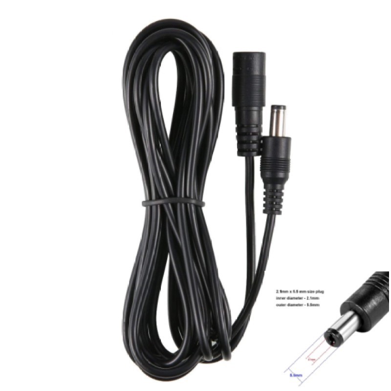 (พร้อมส่ง) DC 12Vสาย 5.5 มม.* 2.1 มม.ชายหญิงสายไฟสำหรับกล้องวงจรปิด Home Appliance 1-5M