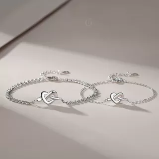 GLAMOR💕รักกันตลอดไป Concentric Knot กําไลคู่แฟน กําไลเงิน สร้อยข้อมือคู่ กําไลคู่รัก รักแท้