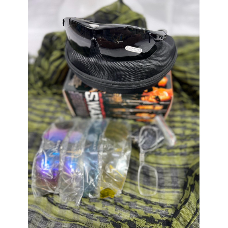 แว่นตา S.W.A.T. ทรง Tactical มีเลนส์เปลี่ยน 5 เลนส์ มีกรอบสายตาให้