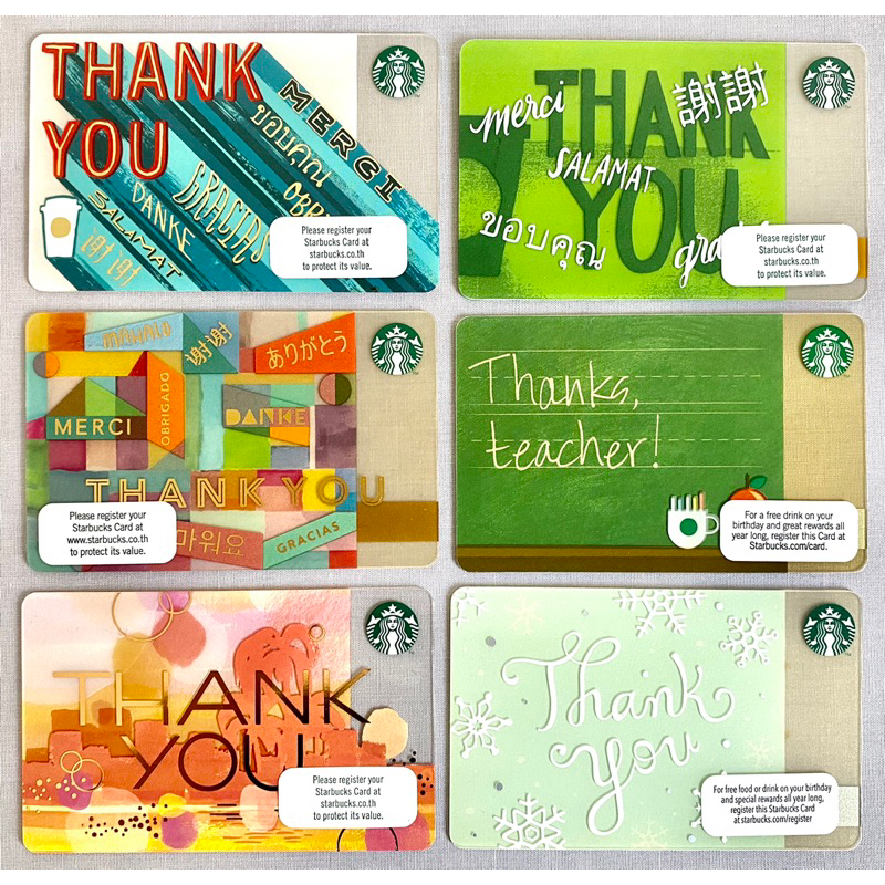 บัตร Starbucks Card - Thank You Collections (บัตรพลาสติก)