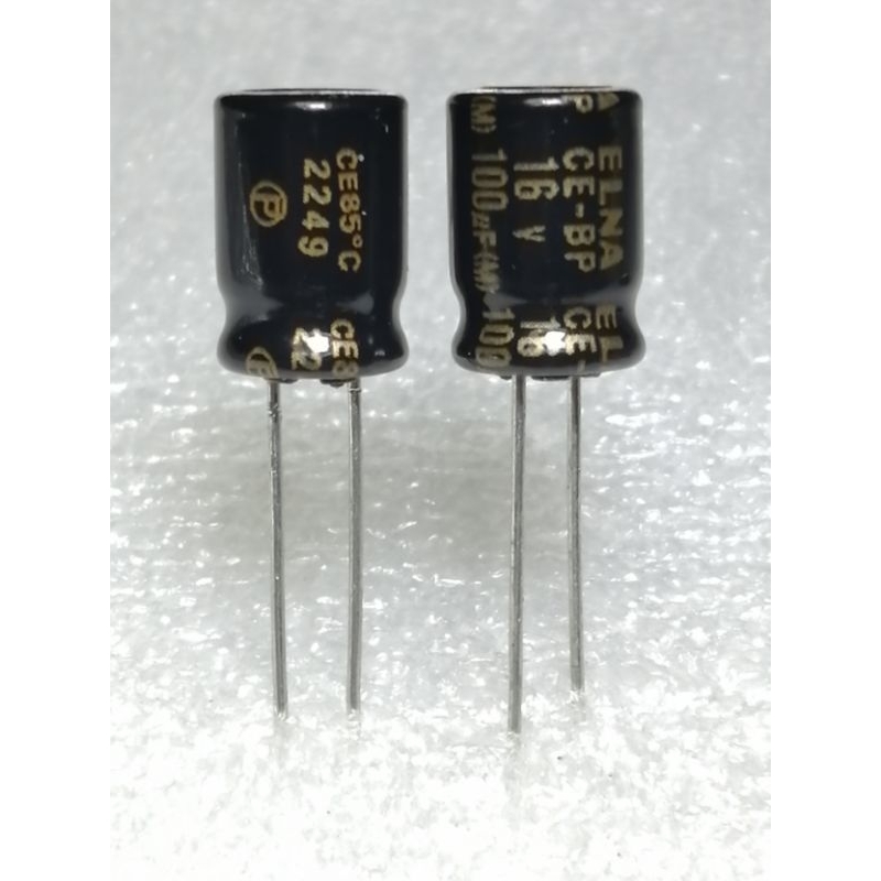 Elna CE-BP 100uf 16v Bipolar Capacitor ตัวเก็บประจุ ชนิด ไม่มีขั้ว BP Nonpolar ขนาด 8x12.5  มม mm