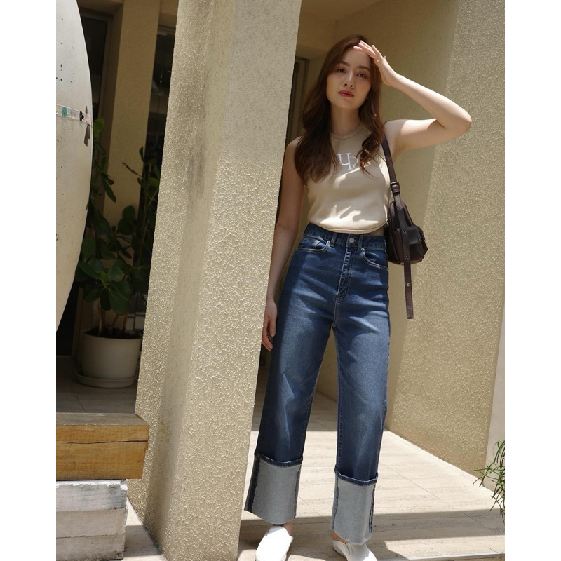 urban apparels | denim ep.5 cuffed stretchy jeans กางเกงยีนส์ทรง straight ขาพับผ้ายืดญี่ปุ่น